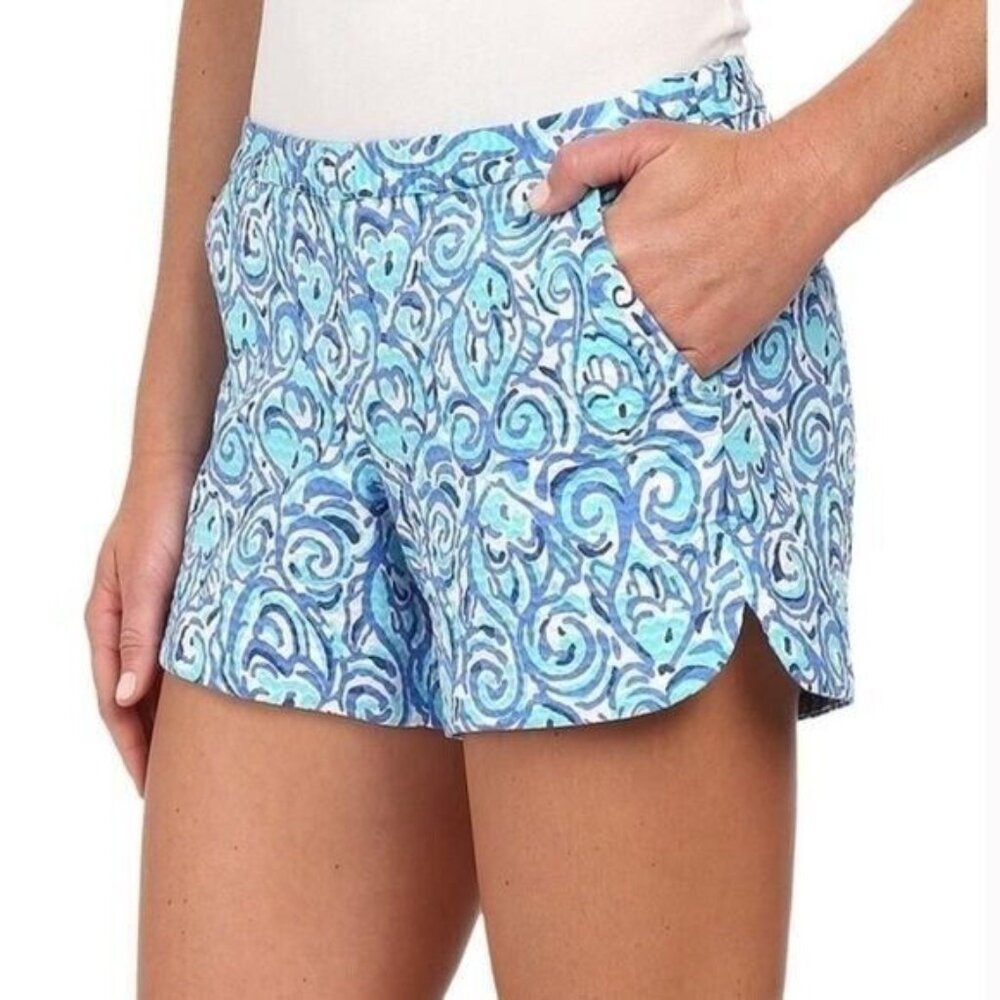 Lilly Pulitzer 2 Blue Swirl Adie Shorts Wave Jacquard